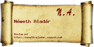 Németh Aladár névjegykártya